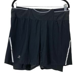 NWOT KALENJI Shorts Men~S W30”Decathlon Black Zip-Pocket Logo Bike Running Sport